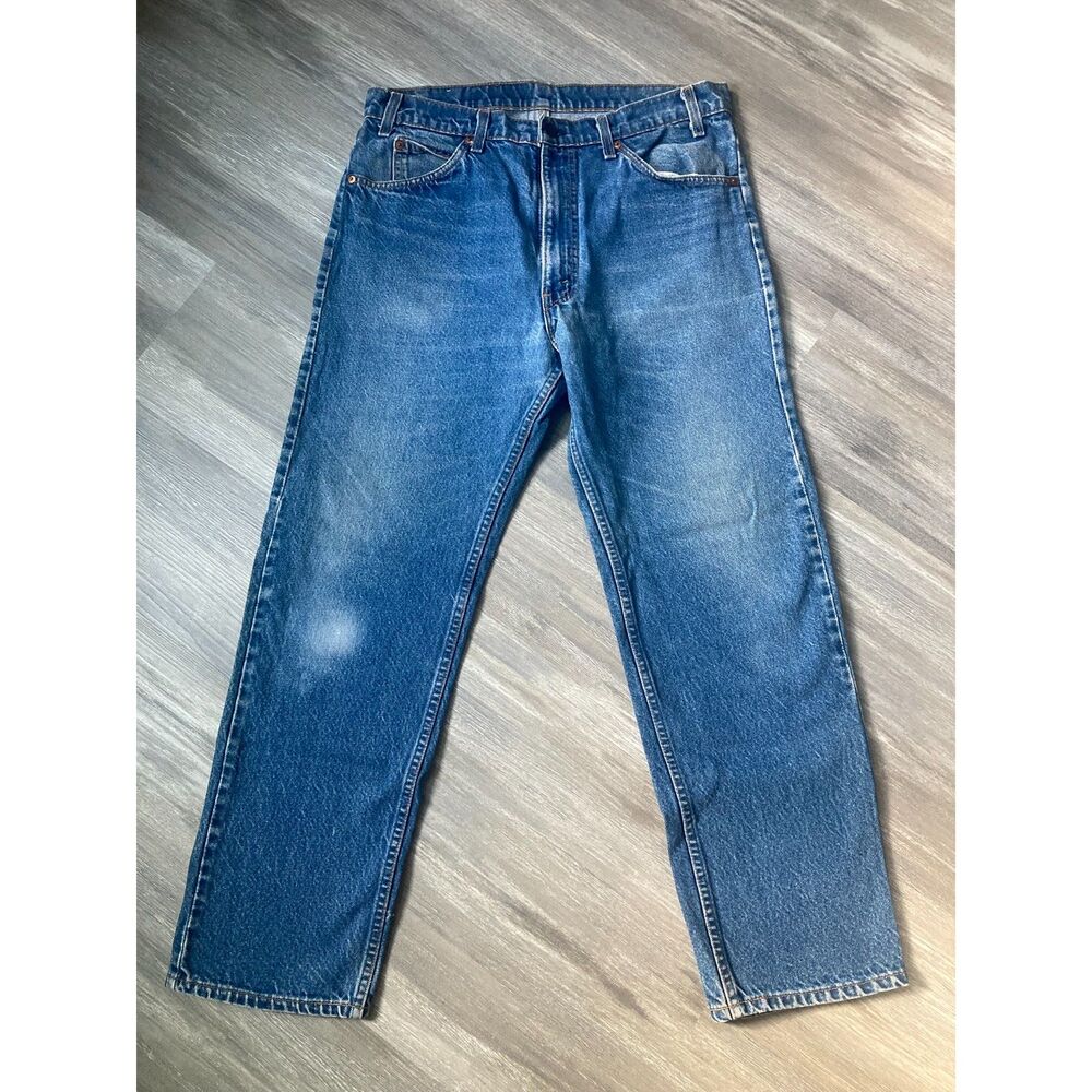 Vintage 80s Orange Tab Levi's USA Made 100% Cotton Straight Leg 505 32x28